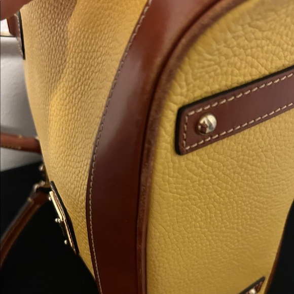 Dooney & Bourke Vibrant Yellow and Rich Brown Satchel - Picture 8 of 13